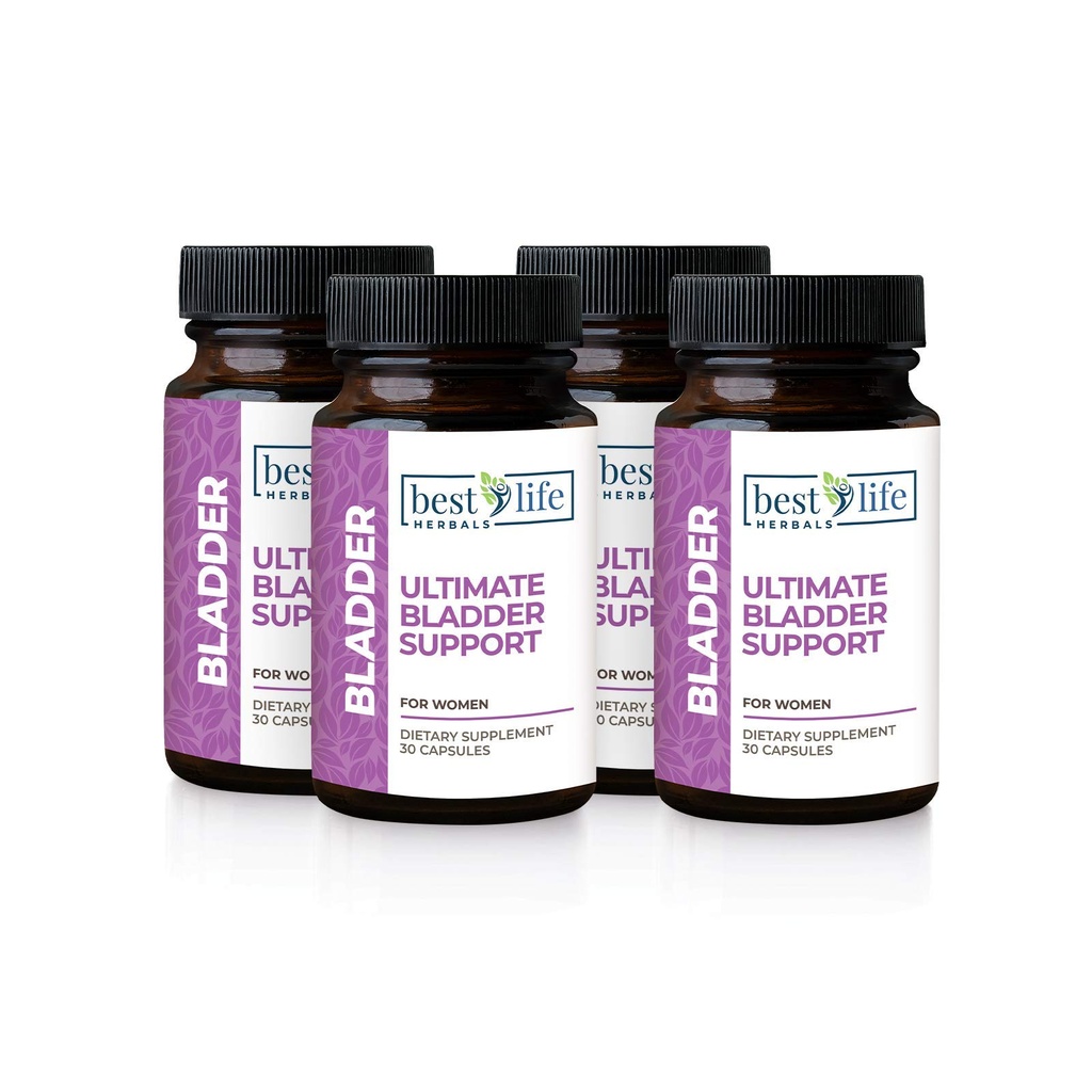 Bestes Leben Kräuter Frauen Ultimate Bladder Unterstützung und Kontrolle Ergänzung für Inkontinenz, Leckage und Overactive Bladder - 4 Flaschen