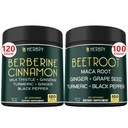 Ensemble 7in1 Berberine HCl 97% et 6in1 Capsules de racines de betterave