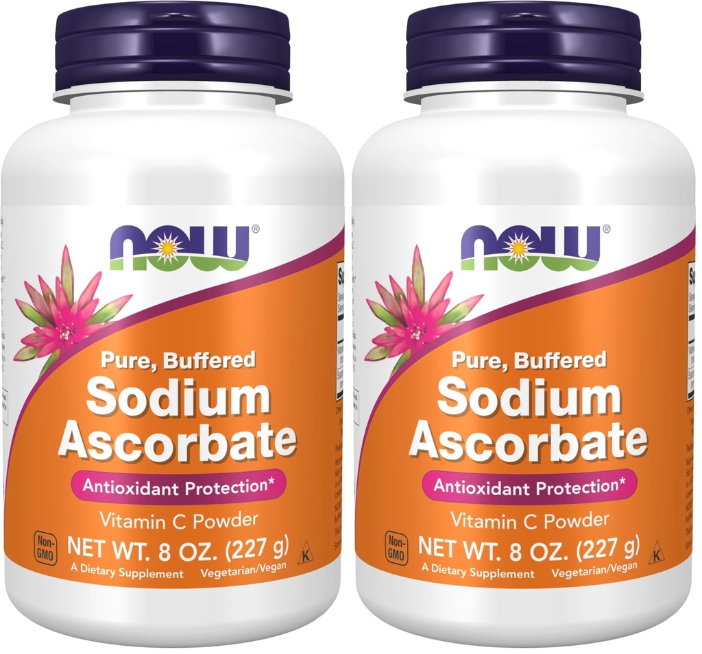 JETZT Ergänzungen, Natrium Ascorbatpulver, Gepuffert, Antioxidantienschutz*, 8-Ounce (Pack von 2)