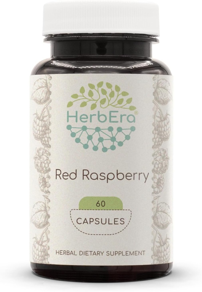 HerbEra Red Raspberry 60 capsule, 500 mg, Red Raspberry (Rubus idaeus) Foglia secca (60 capsule)
