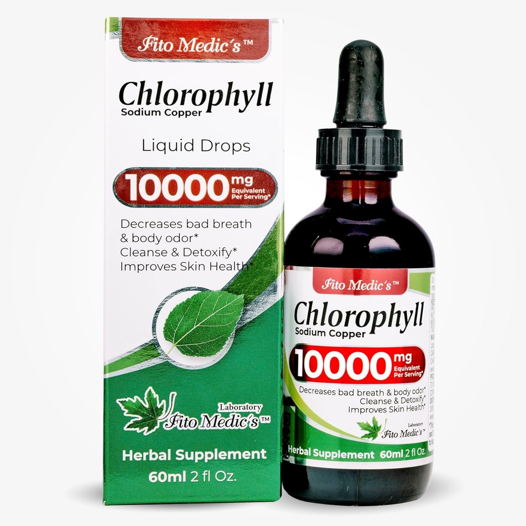 FITO MEDIC's Lab | Chlorophyll Flüssigkeitstropfen | Chlorophyll pro Portion 50 mg | 200:1 Ratioextrakt