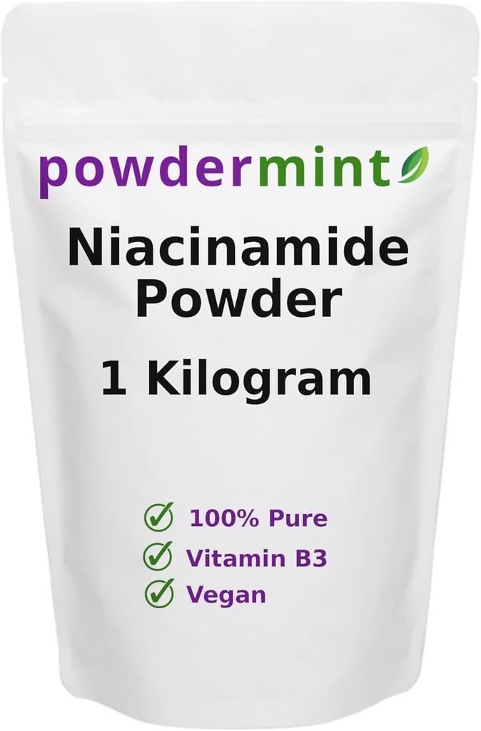 Niacinamide Powder (Vitamin B3) 100% Pure Niacin Powder 500 mg Flush-Free Supplement (1 Kilogram)