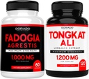 Fadogia Agrestis Extract (60 Count) Maximale Stärke für sportliche Leistung & Muskelmasse und Tongkat Ali für Männer (120 Kapseln) Longjack Tongkat Ali für Männer Gesundheit & Vitalität Unterstützung - USA Made