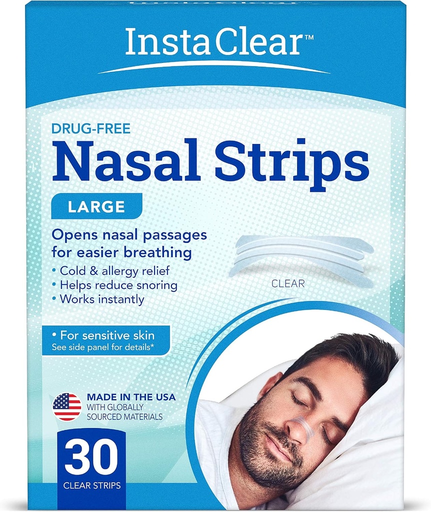 Bandes de respiration nasales, clair Grand 30 ct.