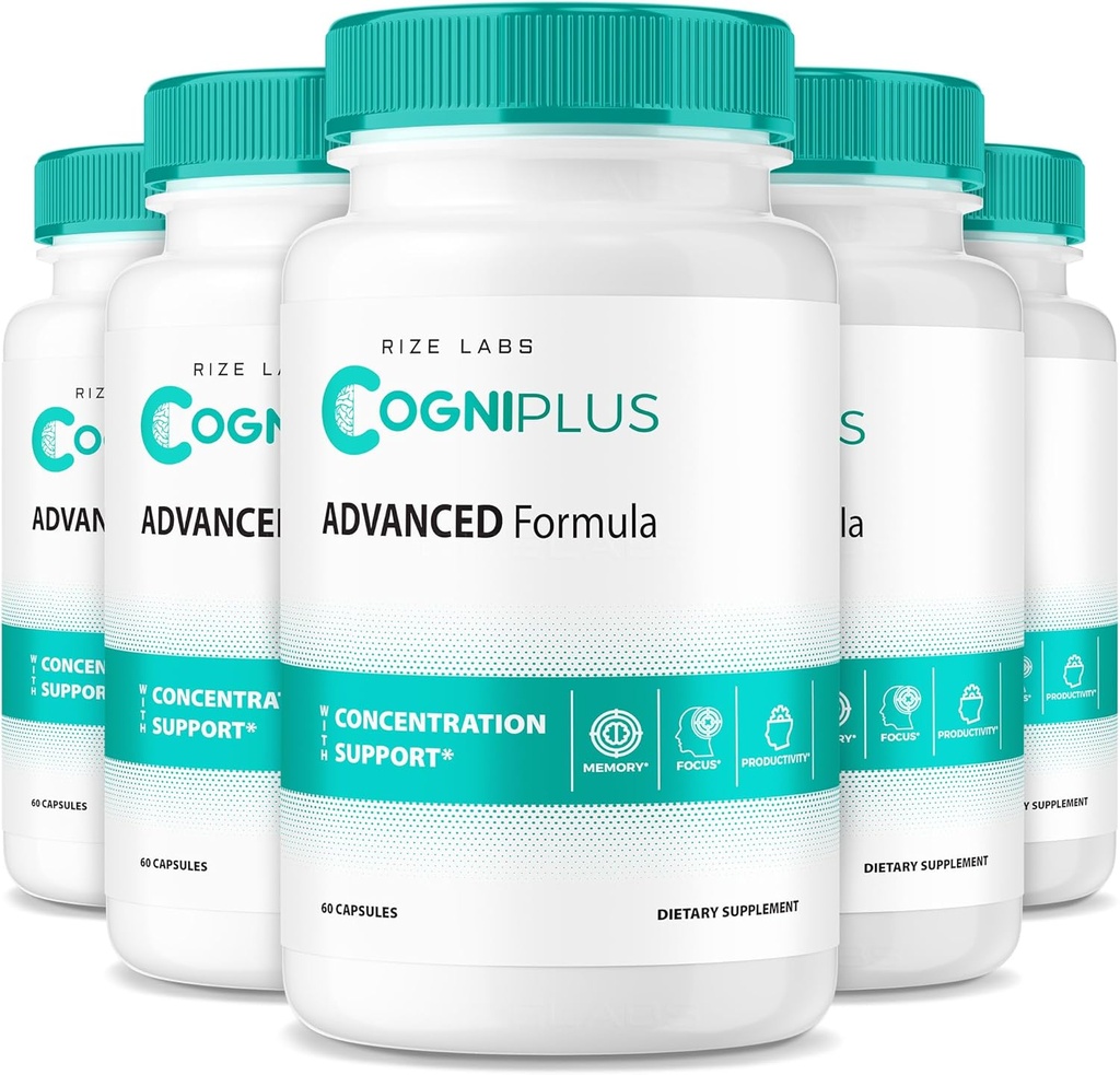 Rize labs Cogni Plus Capsules – Daily Focus Support Formula con una miscela bilanciata per Clarity, Memory e Alertness | Pillole Easy-to-Take per il supporto Lifestyle - Confezione da 5 (300 capsule)