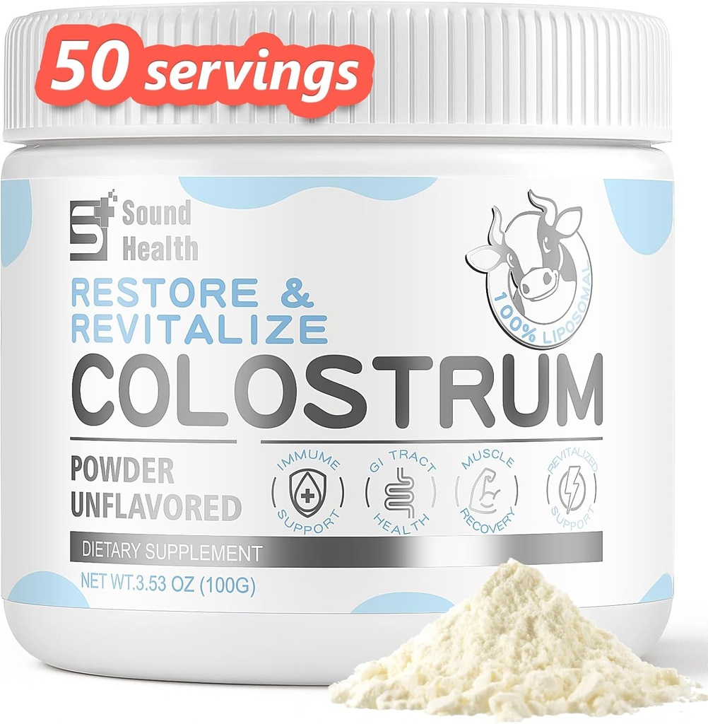 Colostrum Supplement Powder for Humans - Organic Bovine Colostrum Supplement per Gut Health, Beauty e Immune Support - Non aromaed (73 Serve)
