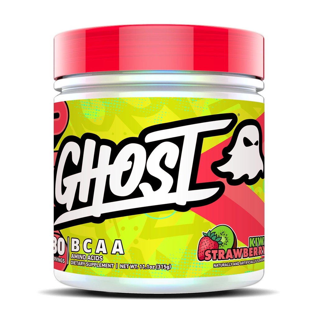 GHOST BCAA Powder Amino Acids Supplement, Kiwi Erdbeere - 30 Portionen - Sugar-Free Intra, Post & Pre Workout Amino Powder & Recovery Drink, 7G BCAA