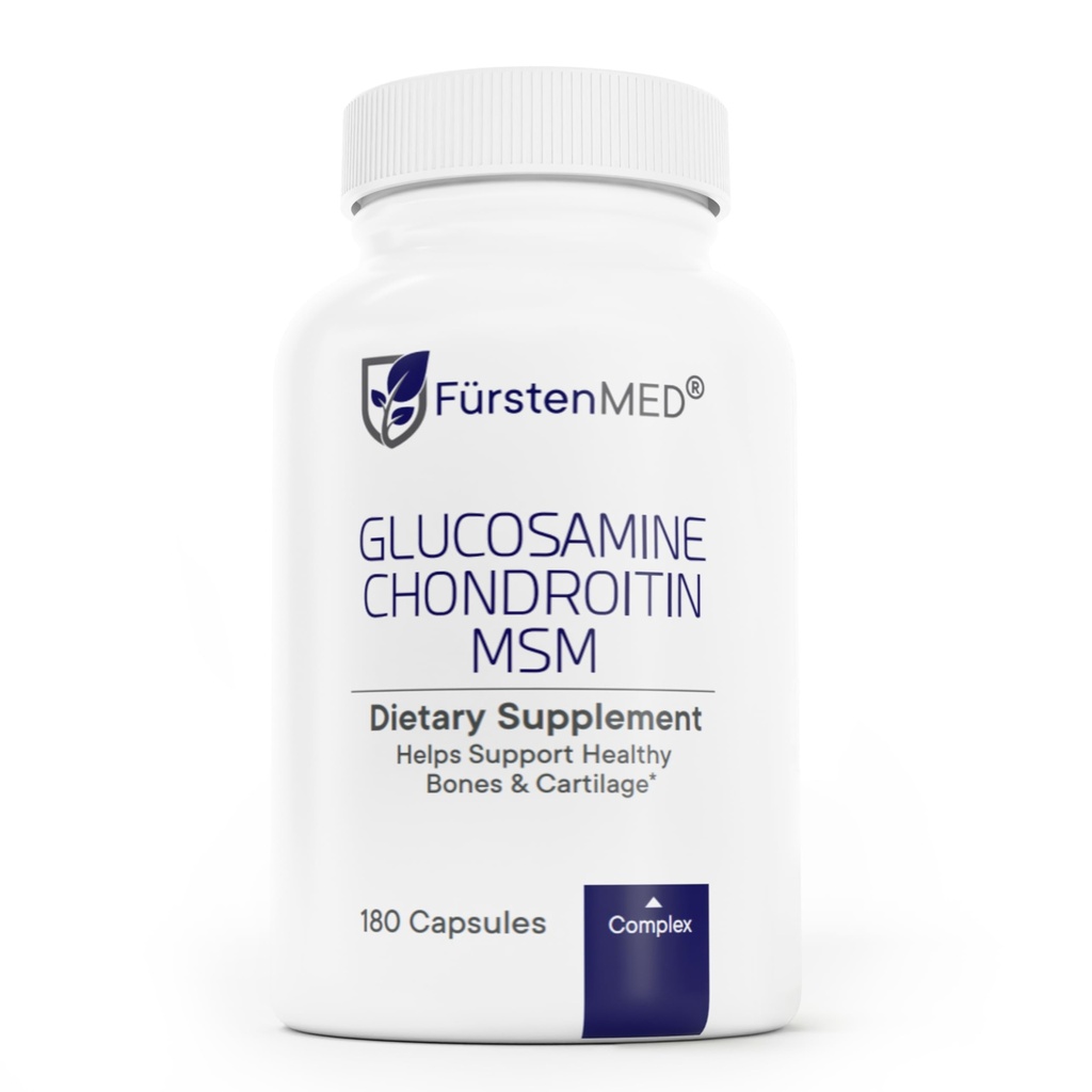 FürstenMED Glucosamine Chondroitin MSM Supplemento - Condroitin & Glucosamine Integratori nutrizionali per Bones & Normal Cartilage Health - Support Normal Joint Health with Vitamin C - 180 Capsule