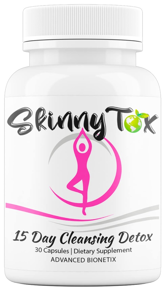 Skinnytox 15 giorni Pulire il Detox del colon, Supporta i movimenti sani del cuscinetto Flushes Tossine, Aumenta l'energia. Tutti Natural Weight Management w / Probiotici. Formula basata sulla ricerca clinica