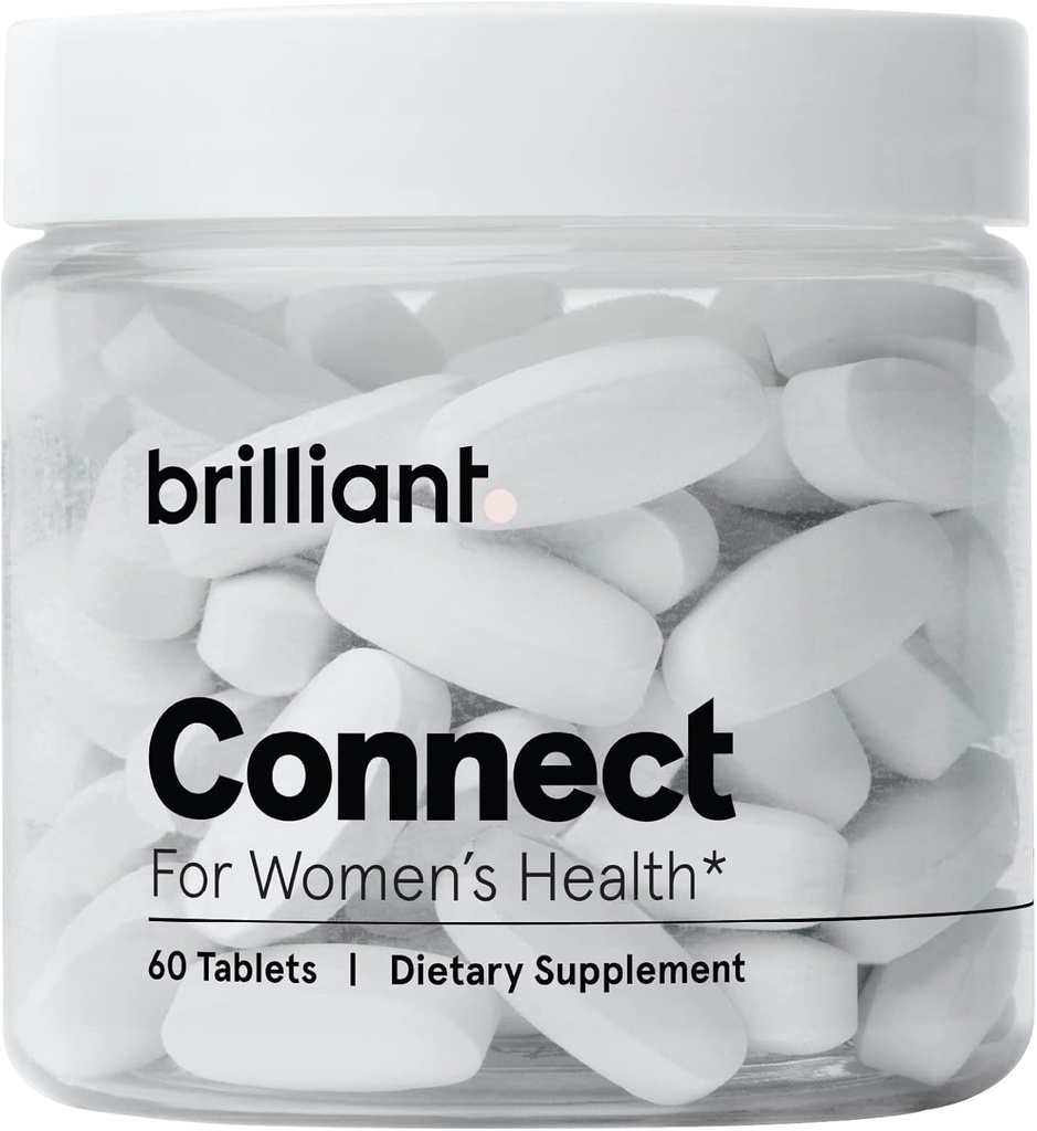 Brilliant Connect Periodo Health Supplement – Promuove il sollievo da Cramps, Fatigue, Periodi irregolari, Acne ormonale, Flash caldi e altro* – Natural Hormone Balance Support* (60 compresse)