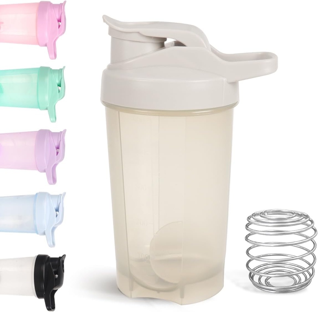 D.Y.A 16oz shaker bouteille, fuite preuve Sports shaker tasses pour les shakes de protéines, Shake bouteille pour pré entraînement et voyage à aller, BPA gratuit et facile propre bouteille de shaker de protéines, gris