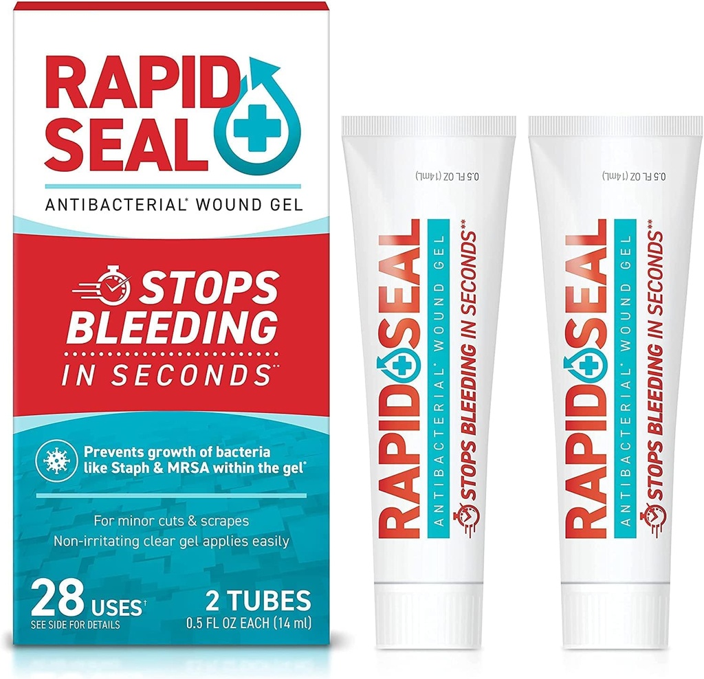 Wound Gel (2 Röhren) | Stops Bleeding in Seconds | Ideal für Schnitte, Scrapes und Razor Nicks für Not Erste Hilfe Zubehör