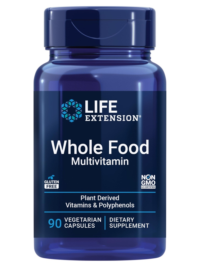 Multivitamine, vitamine D d'origine végétale3, A, B, C & E, minéraux, extraits végétaux, rester en bonne santé de la tête aux pieds, sans gluten, non OGM, végétarien, 90 capsules