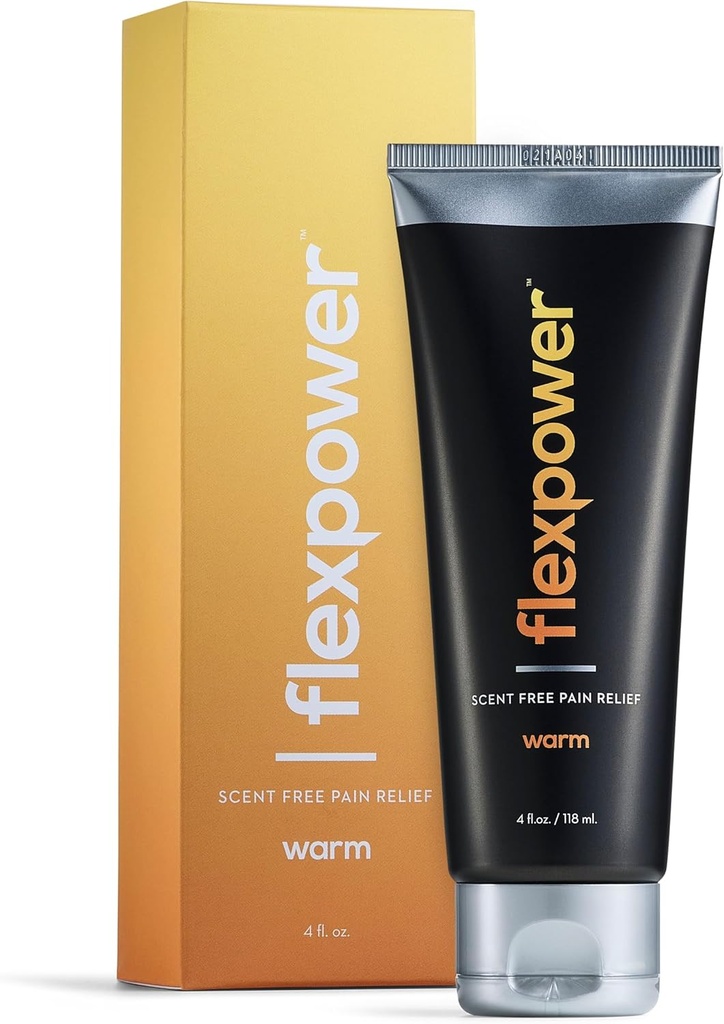Flexpower Warme Schmerzlinderung Lotion – 4 Unzen. Scent-Free, Fast-Acting, Therapeutic Muscle & Joint Pain Relief Cream für Sportler, Sport-Recovery, Everyday Soreness - Non-Greasy, Made in USA