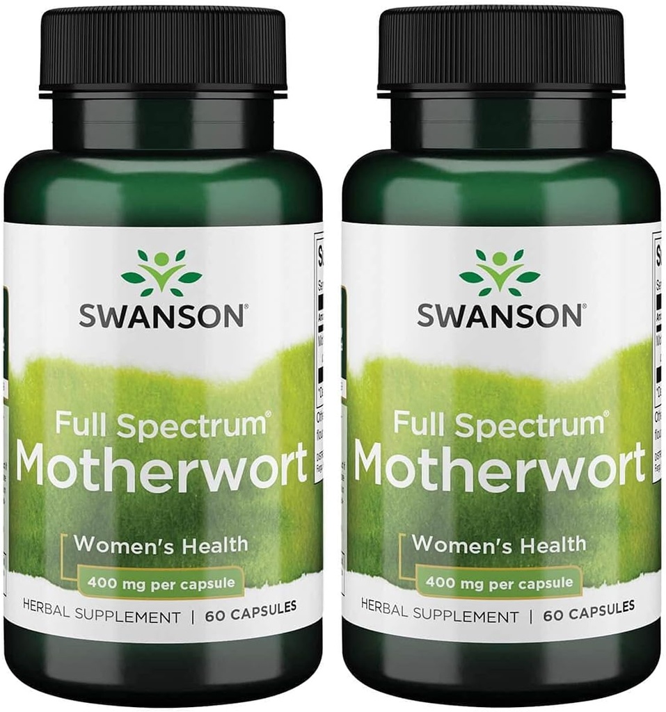 Swanson Mutterwort-Herbal Supplement Traditionell verwendet, um Herzgesundheit zu fördern, Endokrine Funktion & Verdauungs-Gesundheit Formel fördern Wellness für Frauen-(60 Kapseln, 400mg Jeder) 2 Pack