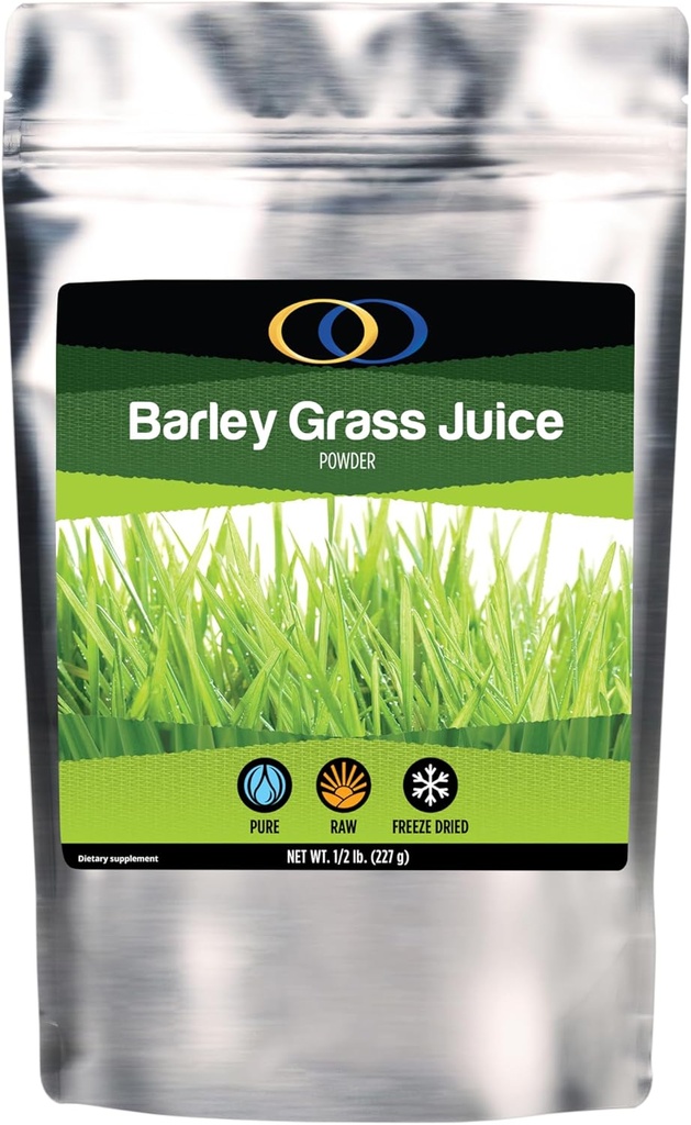 Polvere di succo d'erba dell'orzo perfettamente biologica - congelare asciutta - 1/2 pound - oltre 130 selezioni - USA coltivato - crudo e bio-attivo Superverdi - Vegan Health Supplement per bambini e adulti