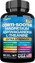 Zoyava Corti-Soothe Cortisol Supplemento Magnesio Glycinate 200mg L-teanina 150mg Ashwagandha 150mg Phosphatidylserine Cortisol Manager Lions Mane Ginkgo Biloba Bacopa Monnieri Valerian Root 60 Caps