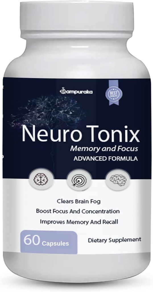 Neuro Tonix Formula avanzata per la memoria e il supplemento di messa a fuoco - 1 confezione NeuroTonix 60 capsule (Pills)