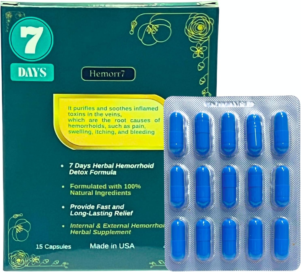 Hämorrhoid Kräuterheilkunde, 7days Detox Formel, Kräuter Heilmittel Arbeit, um die Wurzel Ursachen von Hämorrhoiden für langwierigen Relief zu behandeln.