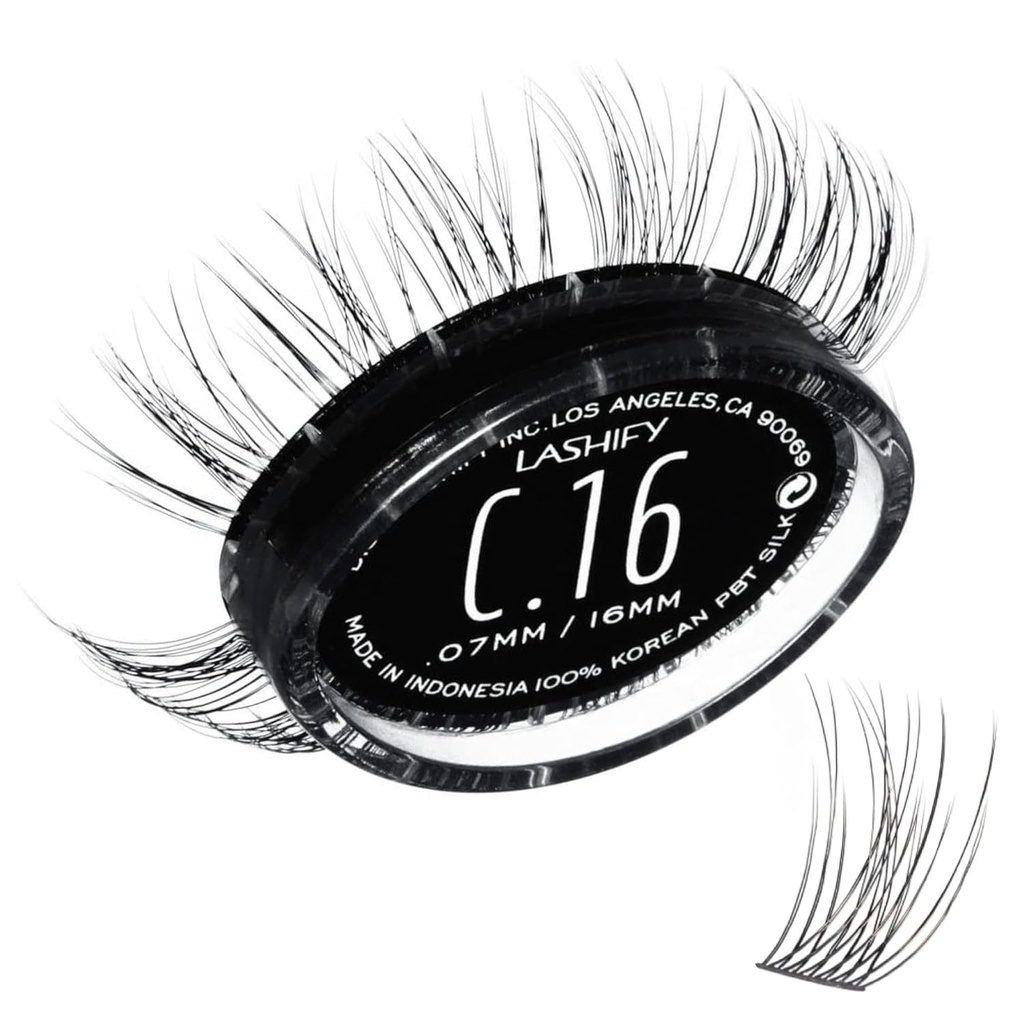 Lashify Curl 16mm Gossamer Wimpern Extensions Refill, Schwarz, DIY False Lashes für einen natürlichen Look