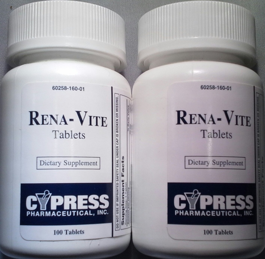 Tavolette Cypress Pharmaceutical Rena-Vite, 100 compresse per bottiglia (2 bottiglie)