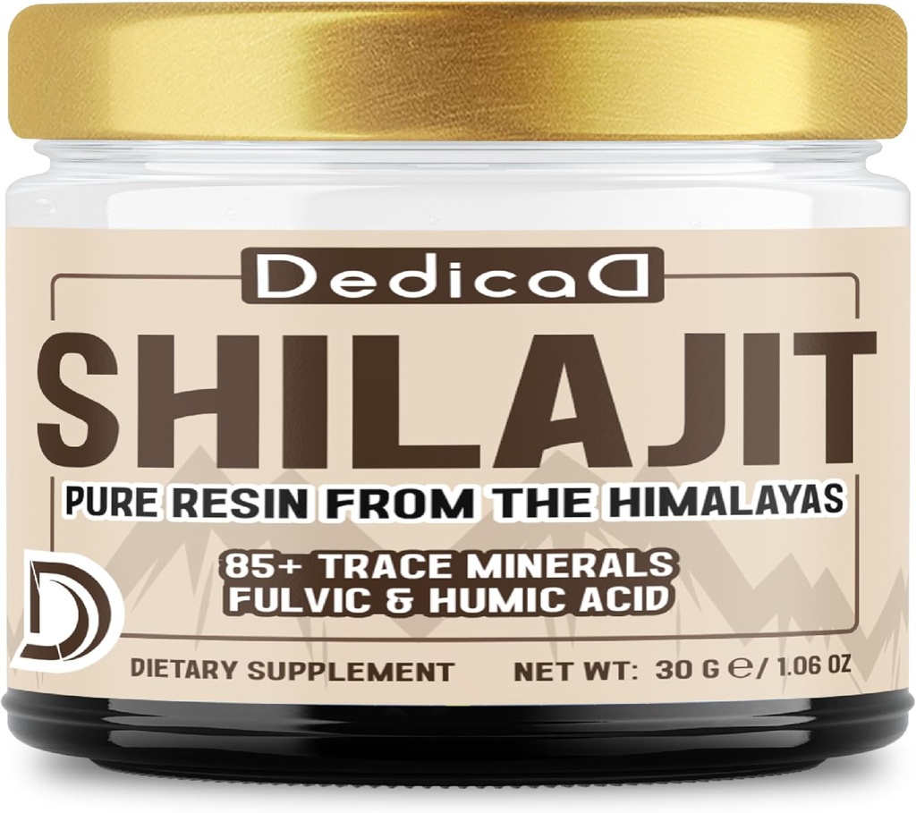 Shilajit Pure Himalayan Organic Resin 30grams - Shilajit Suppplement Enthält natürliche Fulvic, Huminsäure & 85 Andere - 60 Servierungen für Körperbalance, Herz, Immungesundheit