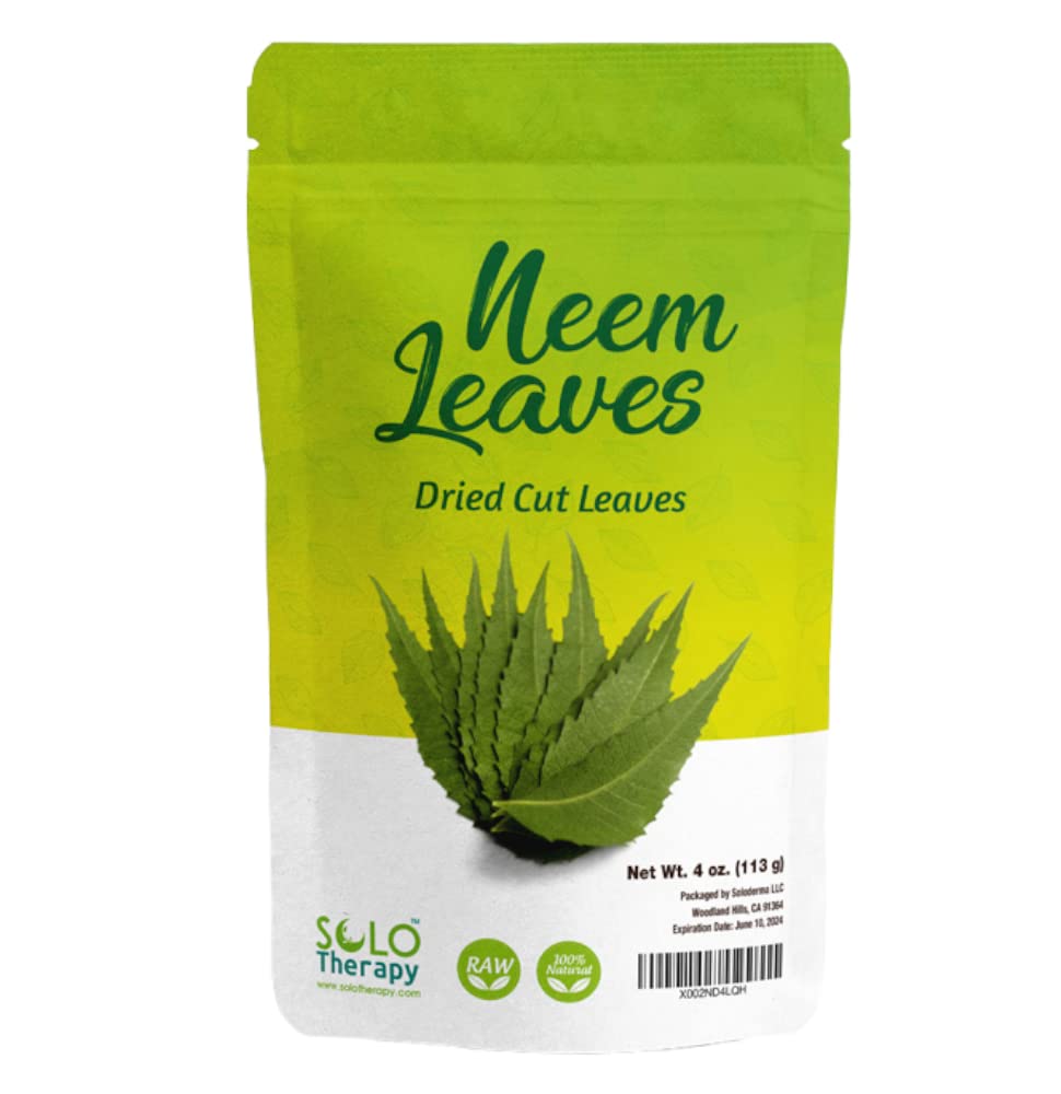 Neem Dried Cut Leaves , 4 oz., Margosa Leaves , Azadirachta Indica , Resealable Bag , Prodotto dall'India , Confezionato negli Stati Uniti (4 oz.)