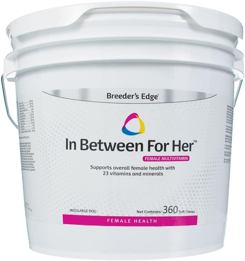 Bordo di Breeder in Tra per Lei, Multivitaminico giornaliero per cani e gatti di allevamento, riempie Gaps nutrizionali, e Supporta le mamme tra l'allevamento, 360 ct Medium & Large Dog