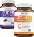 Antioxidantien und Immununterstützung (2-Monat-Versorgung) Immune Vitalität Blend - Super Antioxidantien - Leistungsstarke Super Food Daily Blend (120 Caps) & Immununterstützungsergänzung mit Elderberry Vitamin C und Zink