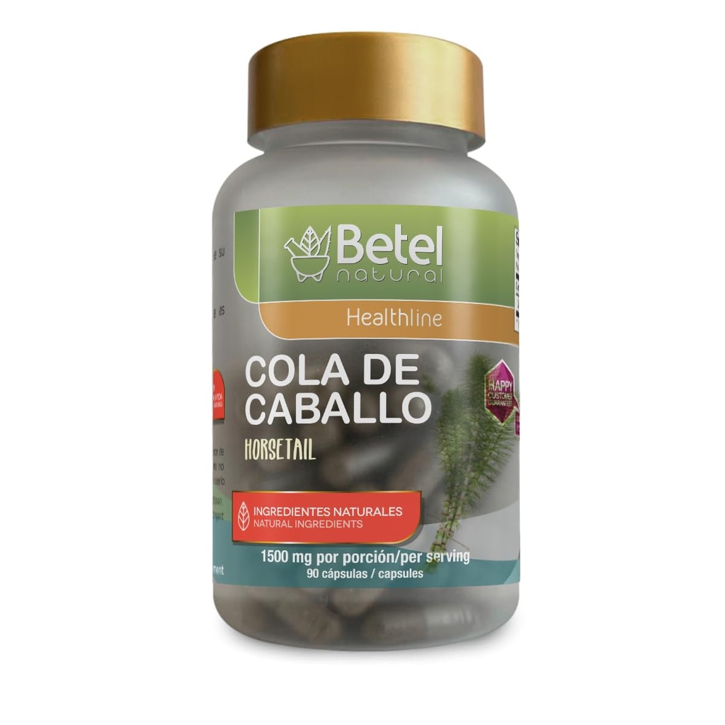 Capsule à base de plantes Premium Cola de Caballo (Horsetail) par Betel Natural - Nails, peau et cheveux sains - 1500 mg par portion