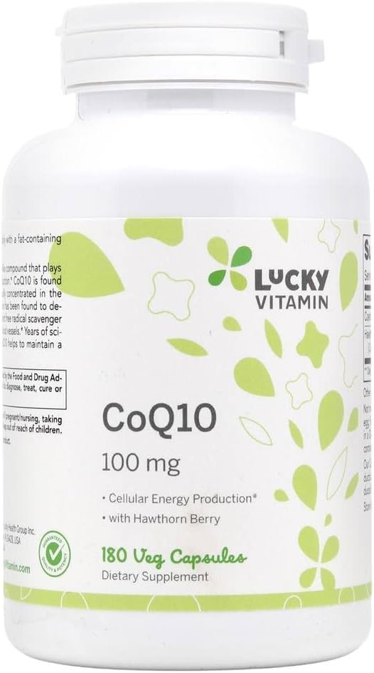 Lucky Vitamin - CoQ-10 mit Hawthorn Berry 100 mg. - 180 Veg Kapseln