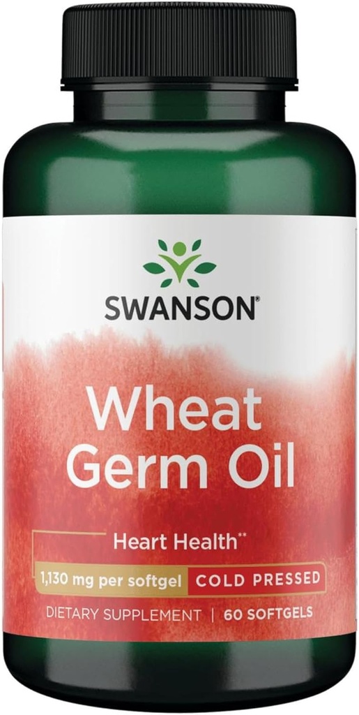 Swanson Cold-Pressed Wheat Germ Oil 1130 Milligrams 60 Sgels