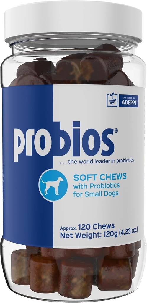 Probios für Hunde Weichkäse, Probiotika für Hunde, Tägliche Ergänzung für Gut Gesundheit, Verdauung und Immununterstützung, Kleine Zucht, 4.23oz