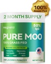Bovine Colostrum Supplemento per gli esseri umani - 50% IgG 100% Grass Fed, Colostrum Powder for Gut Health, Skin & Hair, Beauty and Immune Support Pure Moo Keto, Gluten & Fat Free (Unflavored) V3