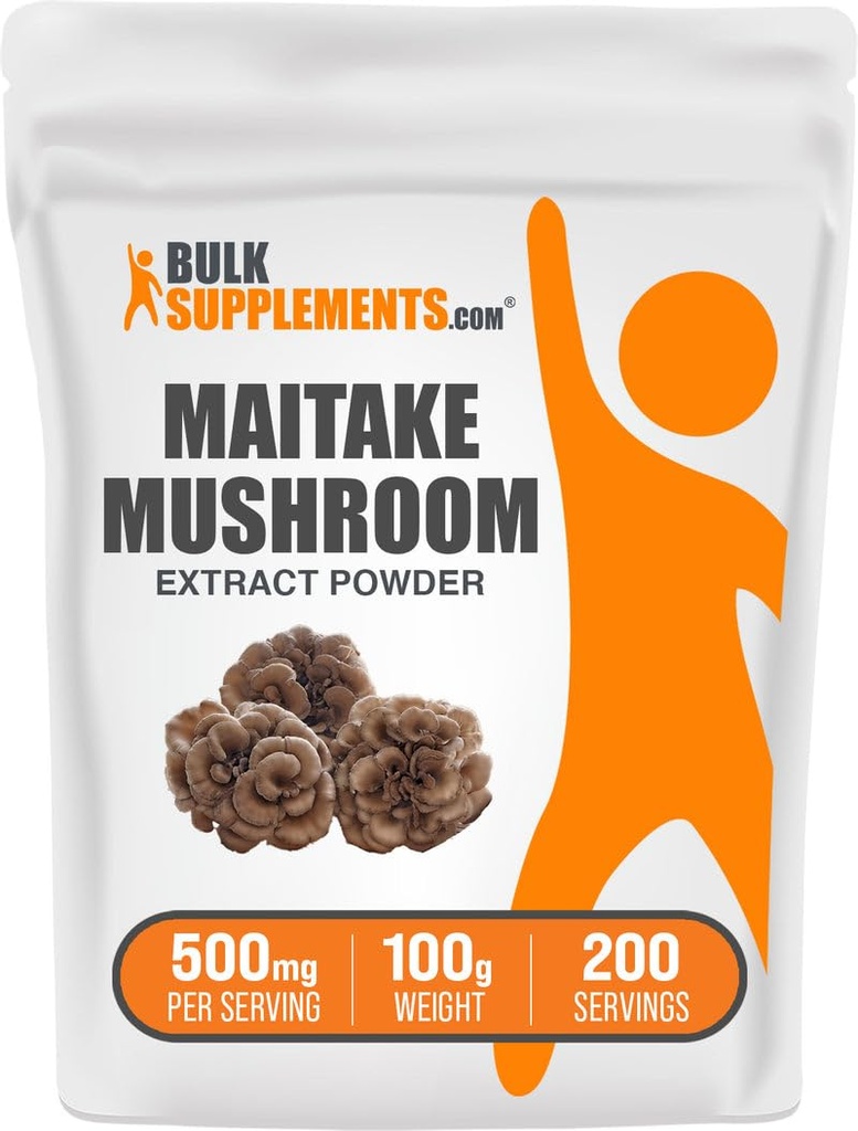 BulkSupplements.com Maitake Pilzextrakt Pulver - Maitake Mushroom Supplement Superfood Supplement - Glutenfrei, 500mg pro Servierung, 100g (3,5 oz) (Pack von 1)