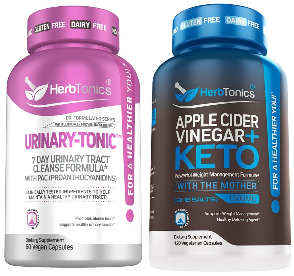 Trattamento di pulizia del tratto urinario | Formula UTI con 36 mg PAC | Capsule di Aceto di sidro di mele Plus Keto BHB | Fat Burner & Weight Loss Supplemento per le donne & uomini