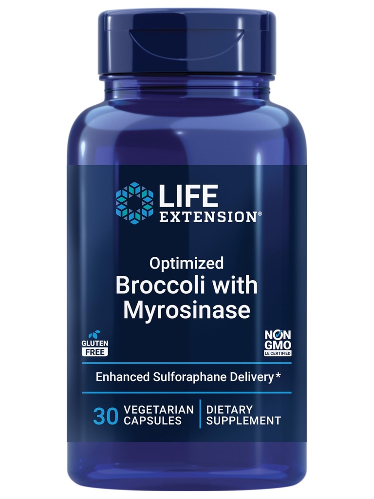 Broccoli ottimizzato per la vita con Myrosinase, Liver e Detox Supplemento, Biodisponibile Avanzato, Non OGM, Vegetariano, Senza Glutine, 30 Capsule