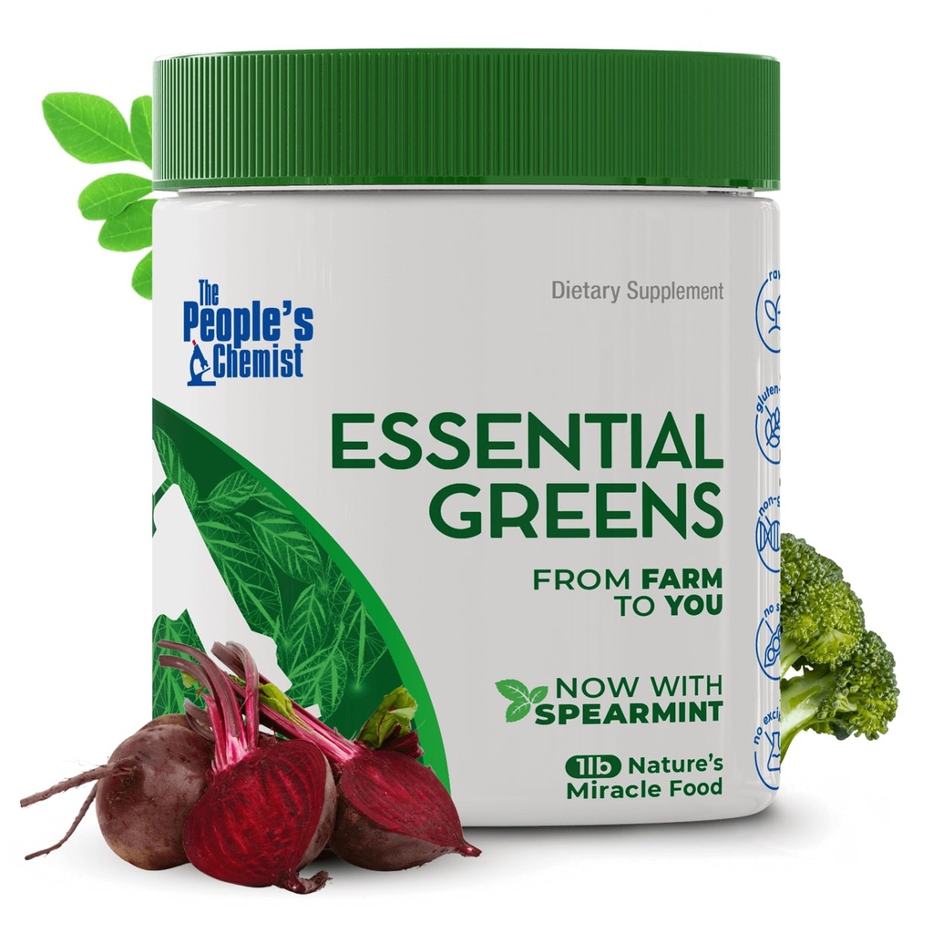Volkschemiker The Essential Greens Powder – Organic Moringa, Spirulina, Beetroot und Probiotics