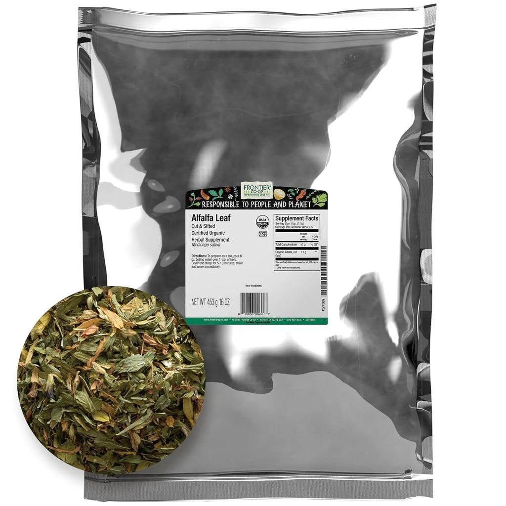 FRONTIER Organischer Schnitt gesäumter Alfalfa Blatt, 16 OZ