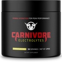 Poudre d'hydratation Premium pour le régime Carnivore - Soutien électrolytique équilibré, Zero Carb, Keto Friendly - Énergie optimale et récupération - 90 portions (Lemon naturel)