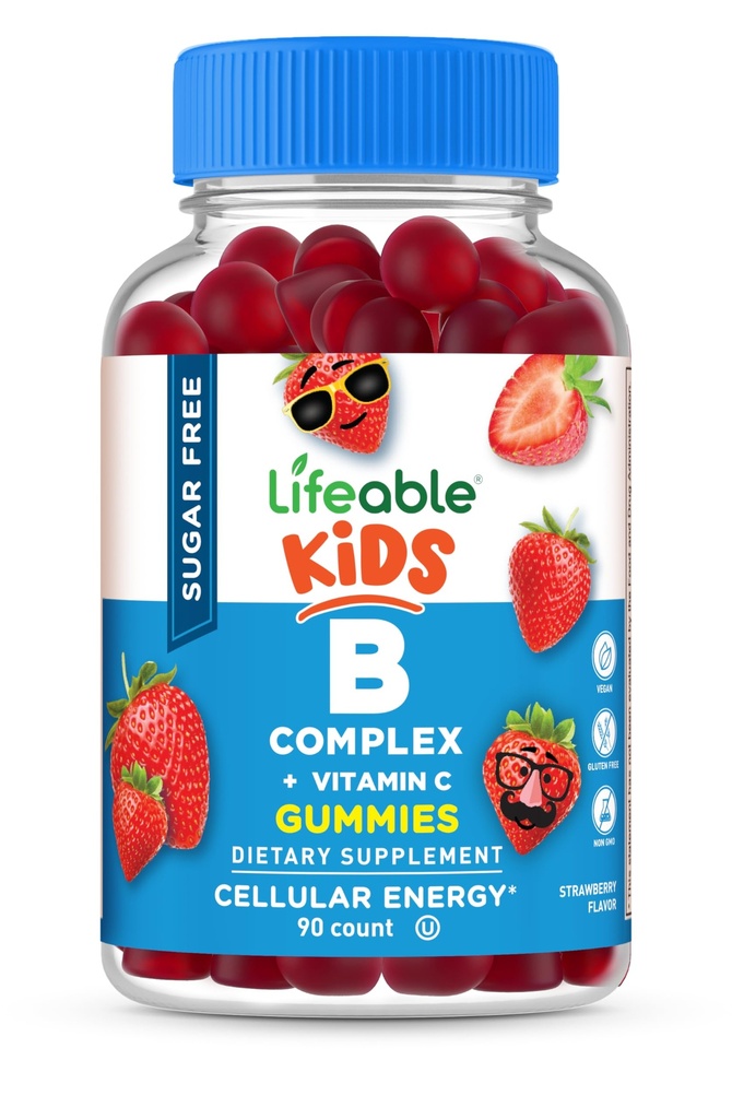 Lebensfähiger Sugar Free Vitamin B Complex für Kinder | B-Komplex mit Vitamin C | Great Tasting VIT B Complex Vitamins | Energy and Nerve Support | Kids B Vitamins Complex für Jungen und Mädchen | 90 Gummis