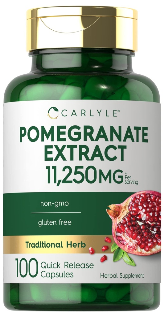Carlyle Pomegranate Extrakt | 11250mg | 100 Kapseln | Non-GMO, Glutenfreie Ergänzung | Traditionelle Kräuter