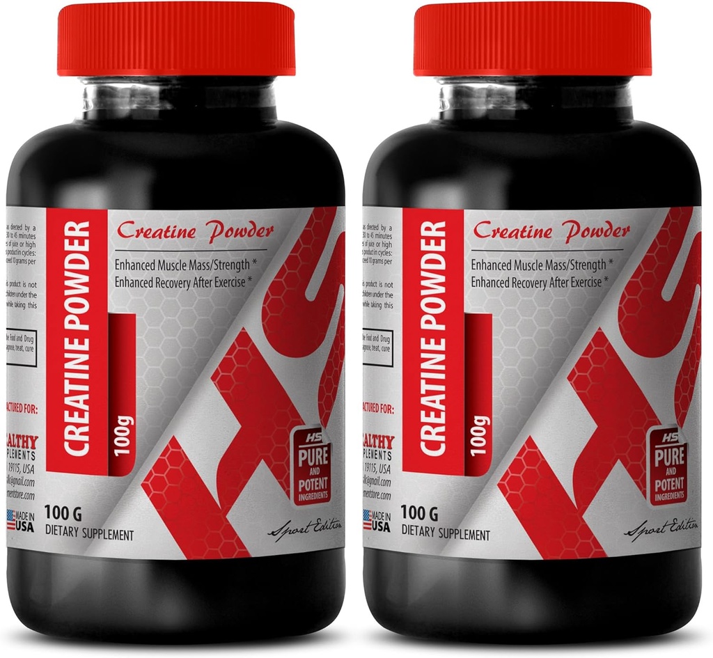 Polvere di recupero del muscolo - CREATINE Polvere 100G - Creatina per i costruttori del corpo - 2 bottiglia (Powder)