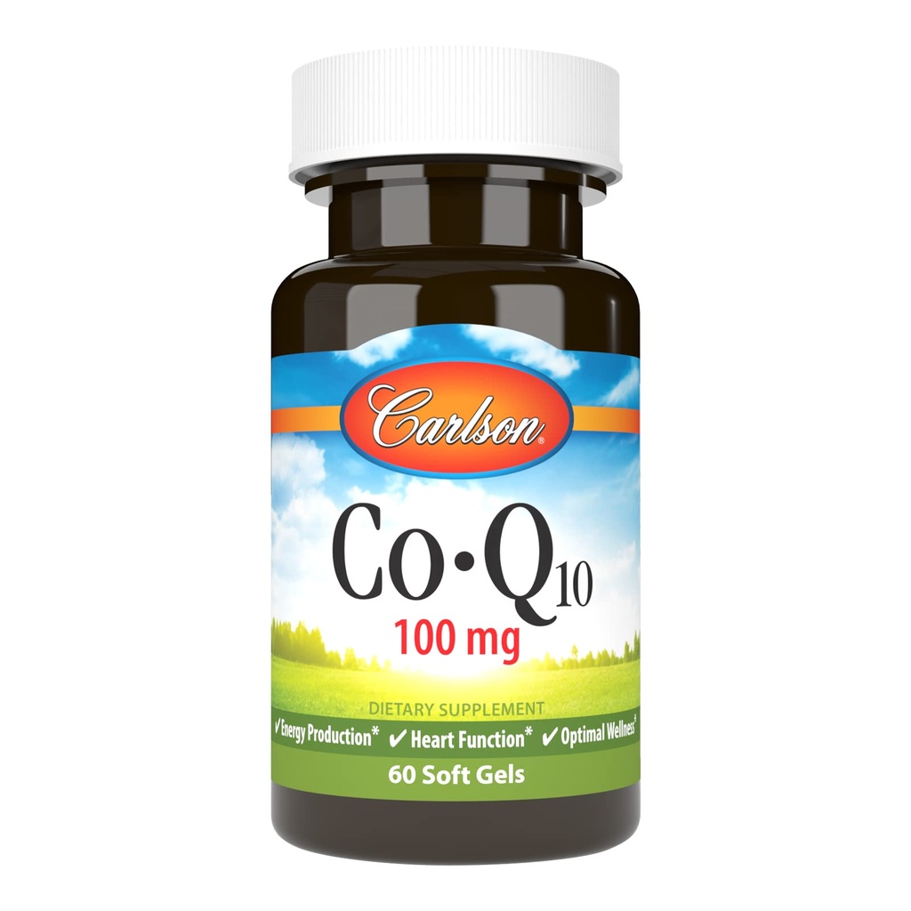 Carlson - Co-Q10, 100 mg, Energieproduktion & Herzfunktion, 60 Softgels