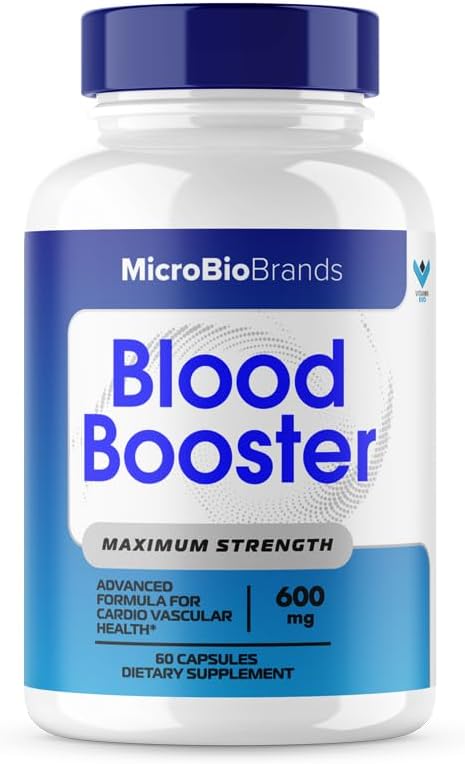 (Microbio Blood Booster, Micro Bio Blood Booster Supplément de soutien du flux sanguin naturel, Micro Bio Marques Pills Advanced Microbiobrands Formule de soutien de la force maximale (60 capsules)