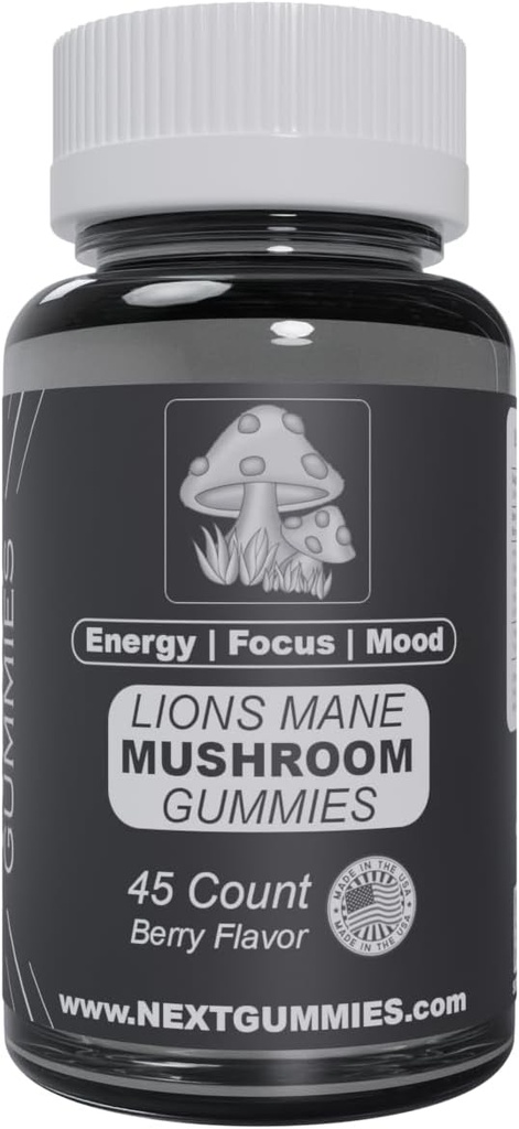 Prossimo Gummies 45-Count Lion’s Mane Mushroom Gummies - Natural Berry-flavored Gummy Supplements for Mood Boosting, Energy & Focus, Vegan, Non-GMO, 100.0 milligrammi