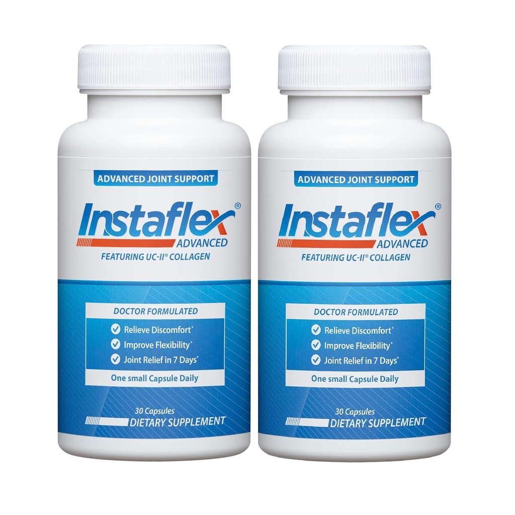 Instaflex Advanced Joint Support Nutritional Supplement Capsule con Doctor Formulated Joint Relief Supplement, Dotato di Collagen UC-II & 5 Altri Joint Discomfort Fight Ingredients, 60 Ct