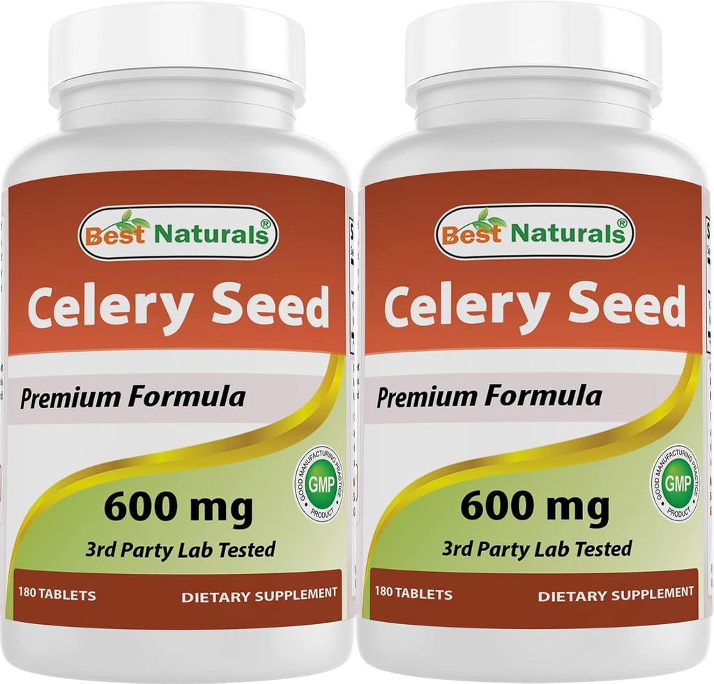 Best Naturals Celery Seed 600 mg 180 Tabletten (180 Count (Pack von 2))