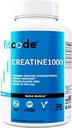 fitcode Creatine1000, 1 Gramm reines Kreatin Monohydrat in jeder Servierung, Veggie Kapseln (30 Portionen)