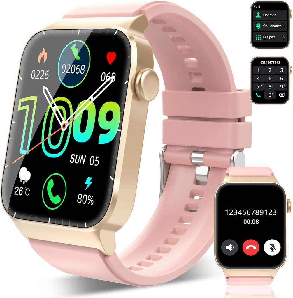 Smart Watch for Men Women(Answer/Make Calls), 1,85" HD Smartwatch, Fitness Watch with 112 Sports Modes, Heart Rate Sleep Monitor/Step Counter, IP68 impermeabile Fitness Tracker per Android, Deep Pink